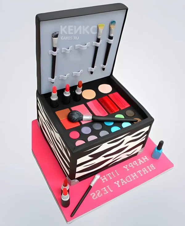 Торт в виде коробки с косметикой Фото