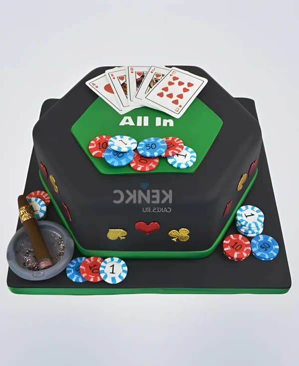 Торт в виде стола для покера Фото