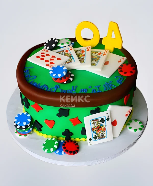 Торт с цифрами в стиле казино Фото