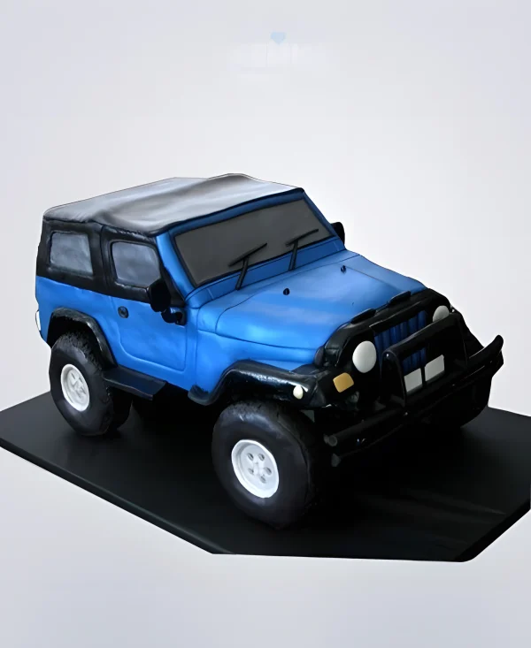 Оригинальный торт Джип из мастики Фото