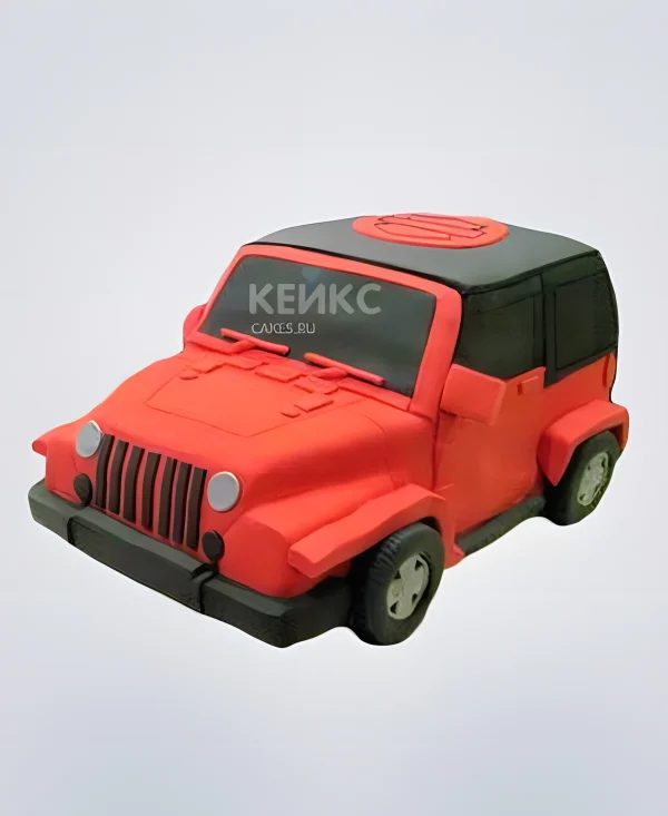 Торт в виде красного Джипа Фото