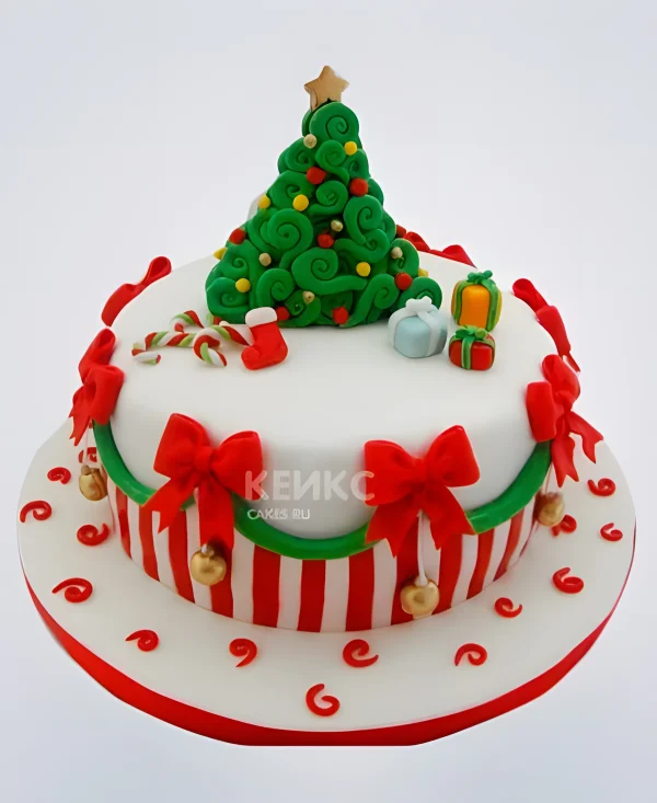 Торт на новый год с ёлочкой Фото