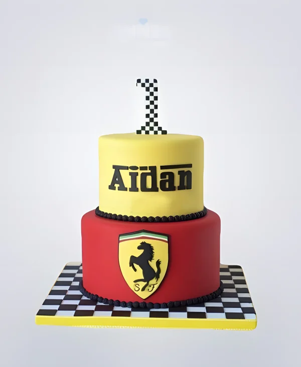 Торт Феррари красно-желтый Фото