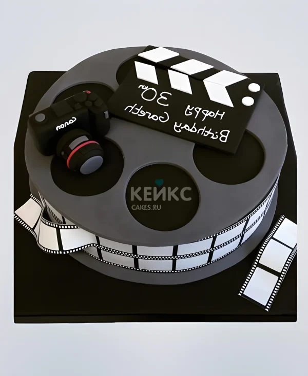 Торт фотоаппарат с кинолентой Фото