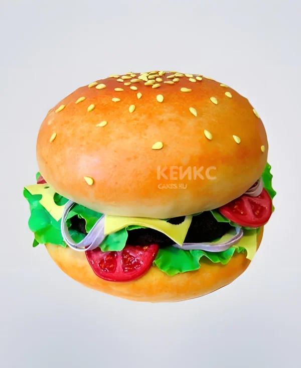 Креативный 3D торт-гамбургер Фото