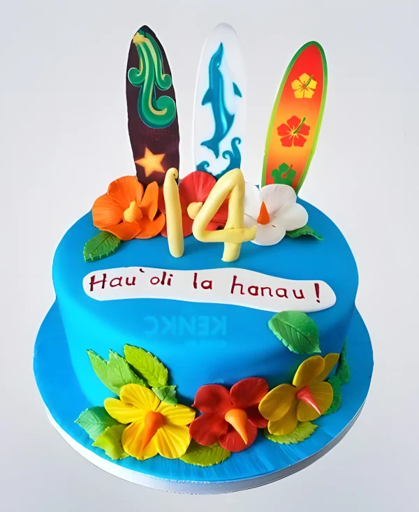 Торт в гавайском стиле с серфом Фото