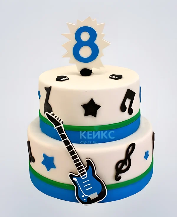 Торт гитара с днем рождения Фото