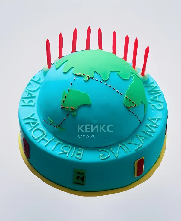 Торт с глобусом на день рождения Фото
