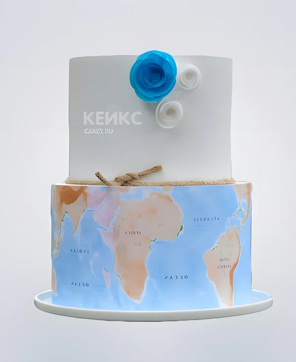Торт с картой мира Фото
