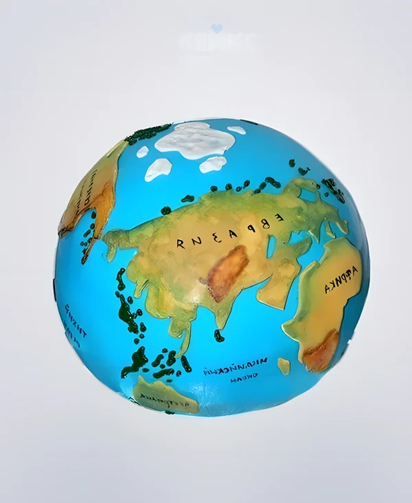 Торт в виде яркого глобуса Фото