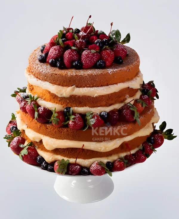 Открытый торт с ягодами Фото