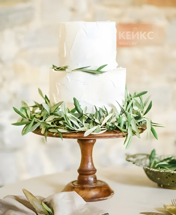 Торт греческий с зелеными веточками Фото