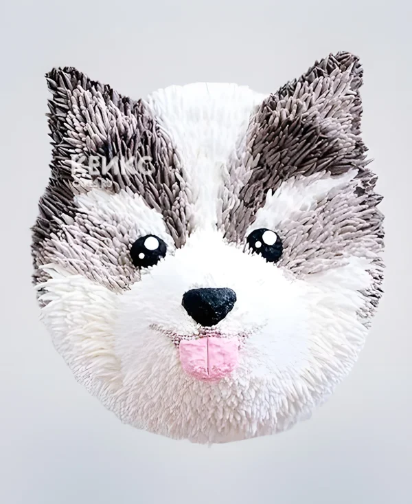 Торт в виде хаски с розовым язычком Фото