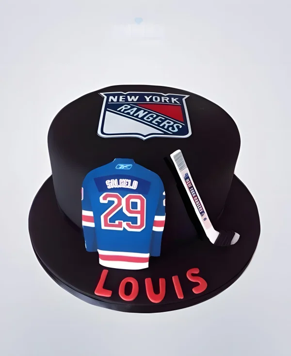 Торты в стиле хоккей с логотипом команды Фото