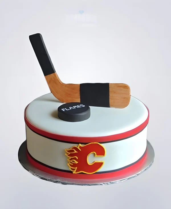 Праздничный торт на день хоккея Фото