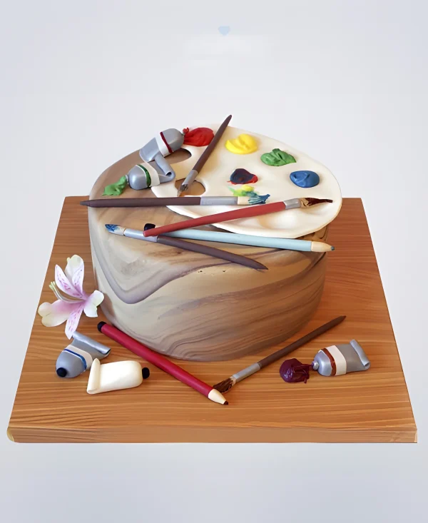 Торт с принадлежностями для рисования Фото