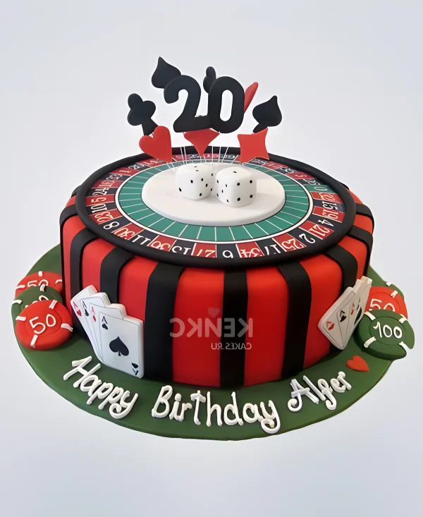 Очаровательный торт казино с цифрой Фото