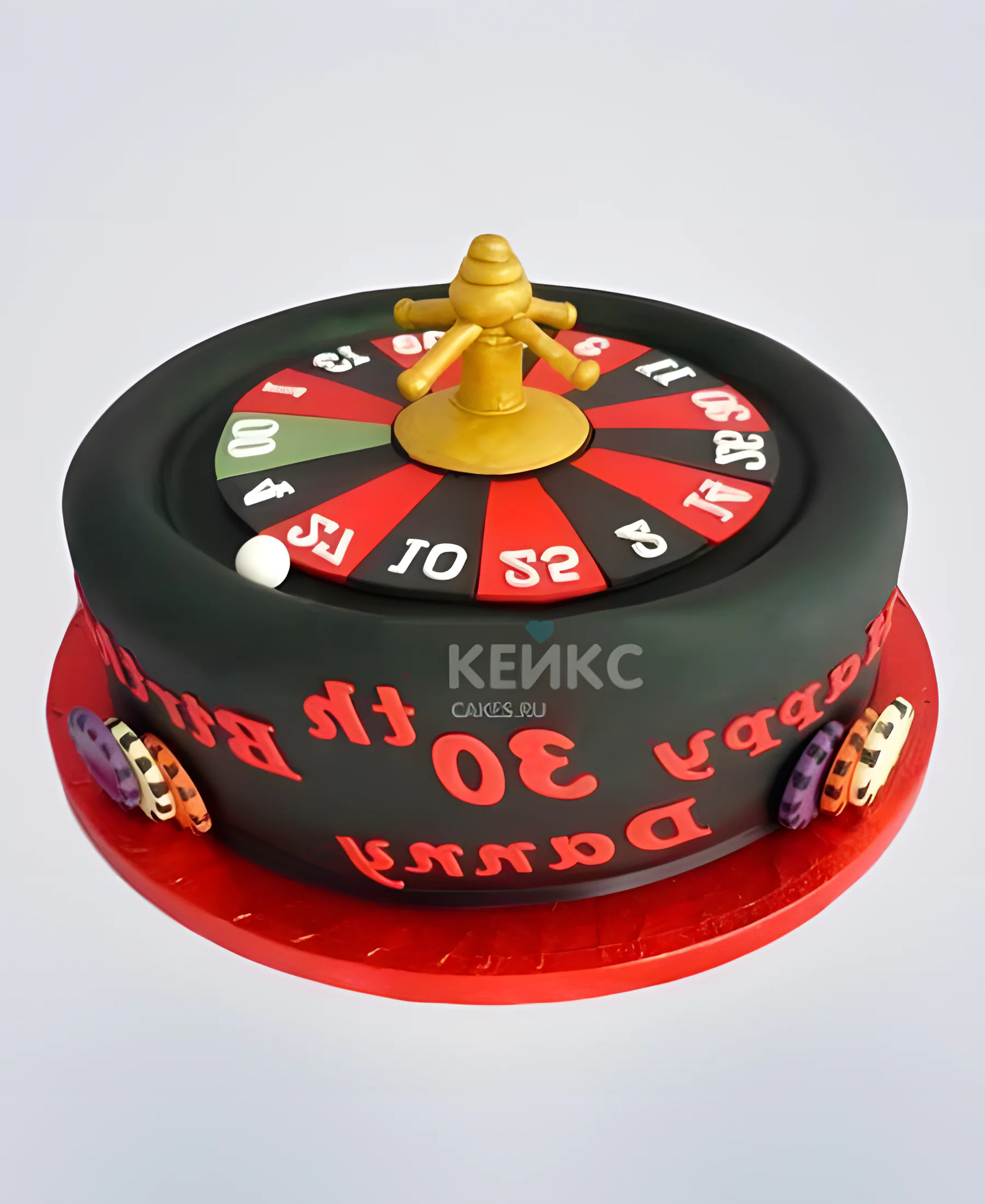 Черный торт с полем казино Фото