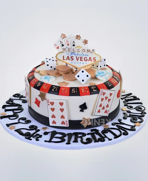 Стильный мужской торт с казино Фото