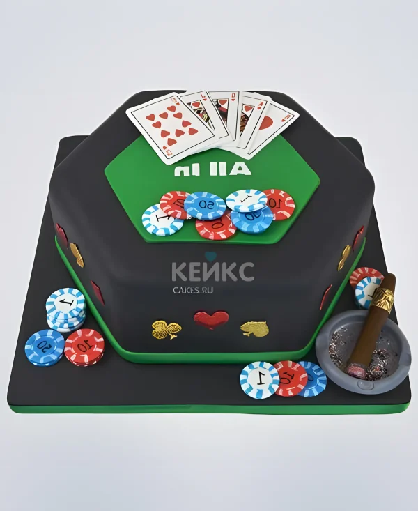 Необычный торт казино с фишками Фото