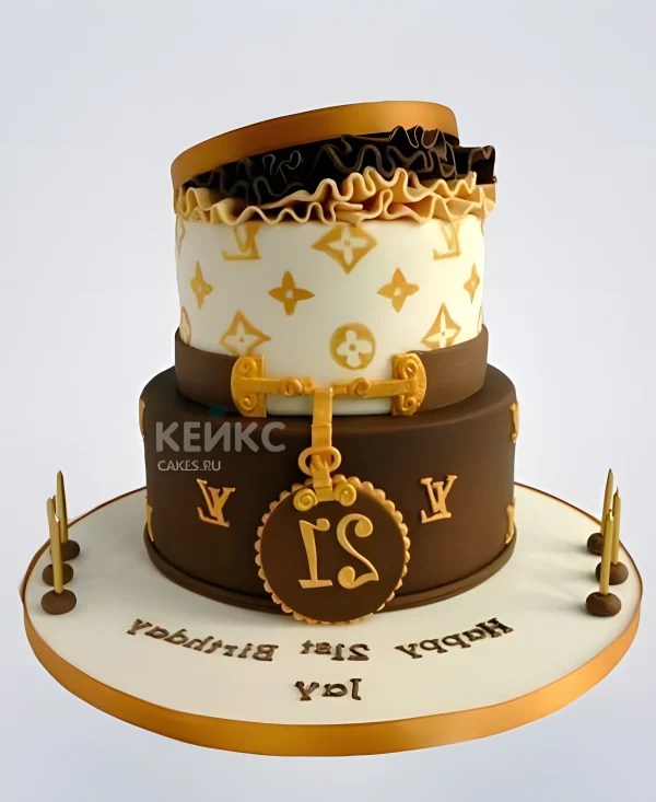 Изящный торт Луи Виттон с цифрой Фото
