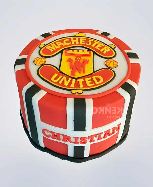 Яркий красный торт Манчестер Юнайтед Фото