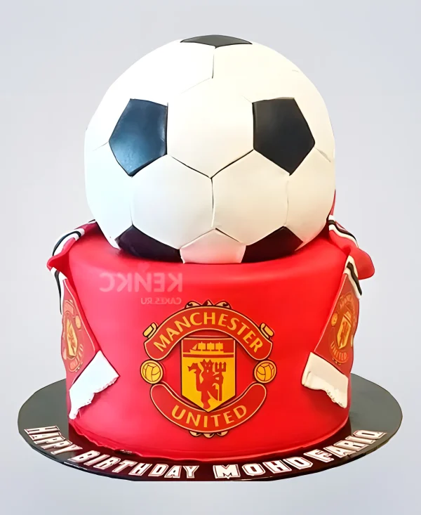 Торт с футбольным мячом Манчестер Юнайтед Фото