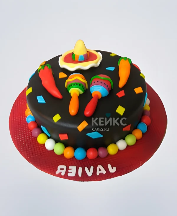 Чудесный торт в Мексиканском стиле Фото