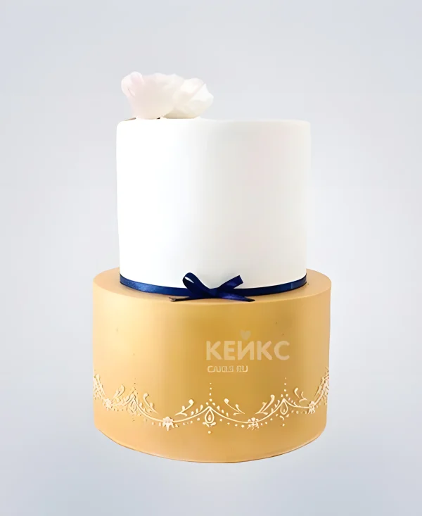 Торт минималистичный с бантиком Фото