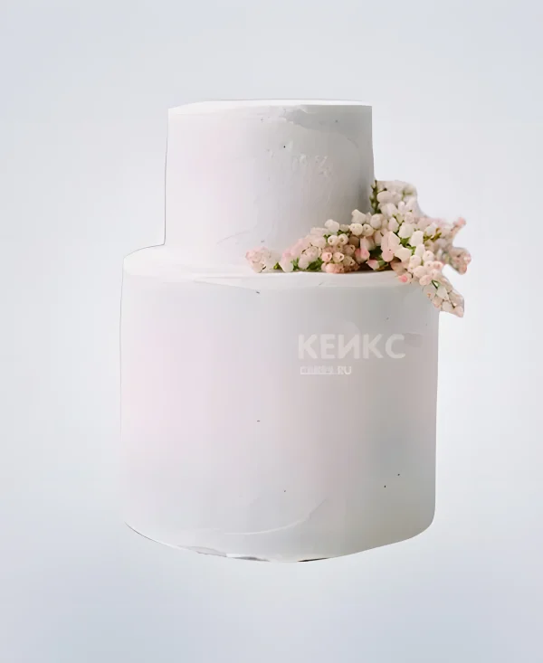 Торт минималистичный с кустовыми розами Фото