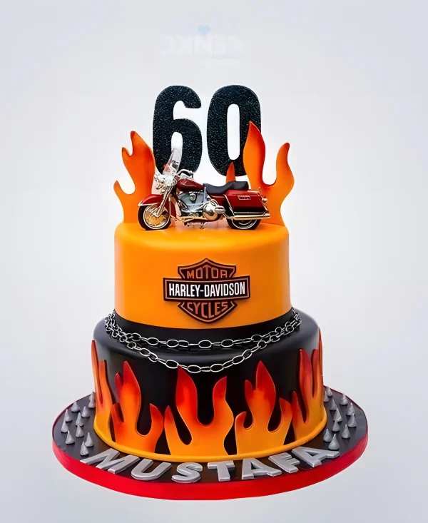 Торт с мотоциклом Харлей Дэвидсон Фото