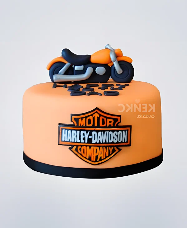 Торт мальчику с мотоциклом Харлей Фото