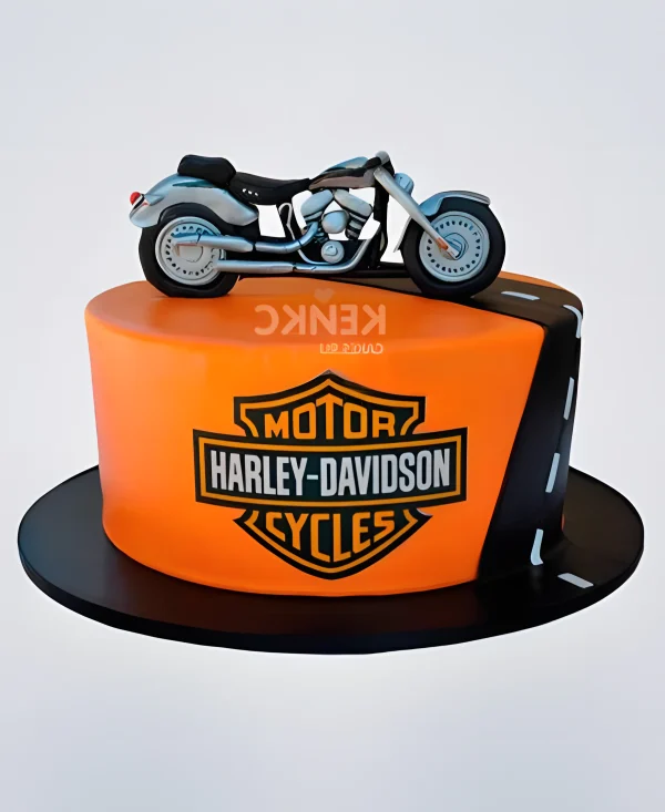 Торт с Харлеем и дорогой Фото
