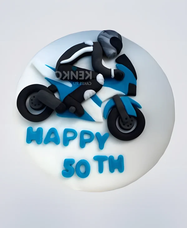 Торт с мотоциклистом на день рождения Фото