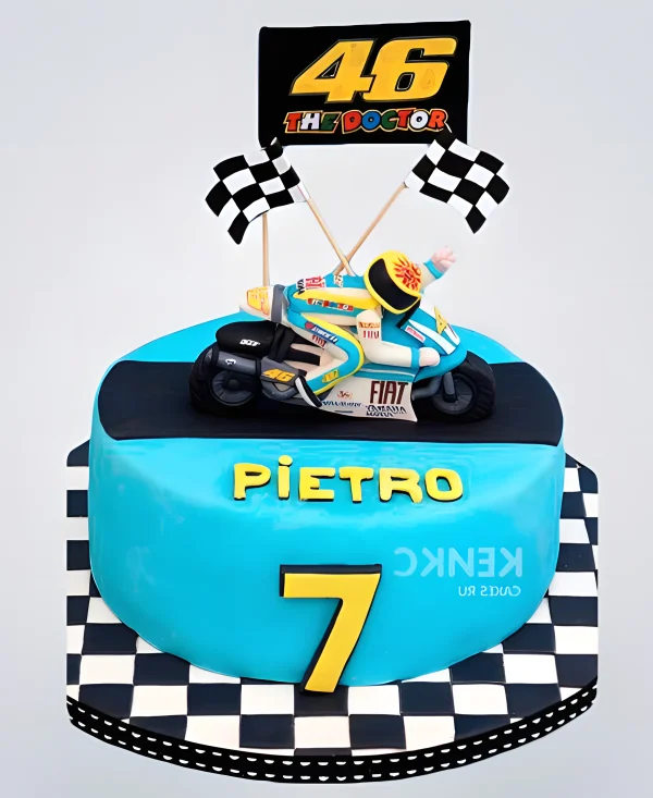 Торт с мотоциклистом на день рождения мальчику 7 лет Фото