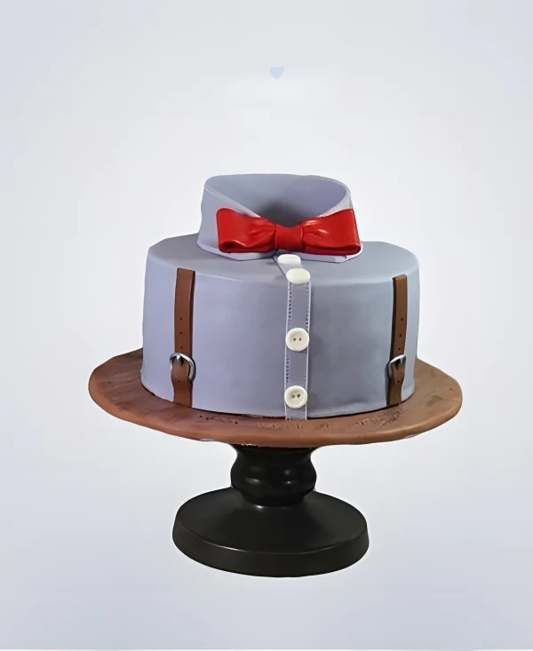 Торт с красным галстуком-бабочкой на юбилей мужчине 25 лет Фото