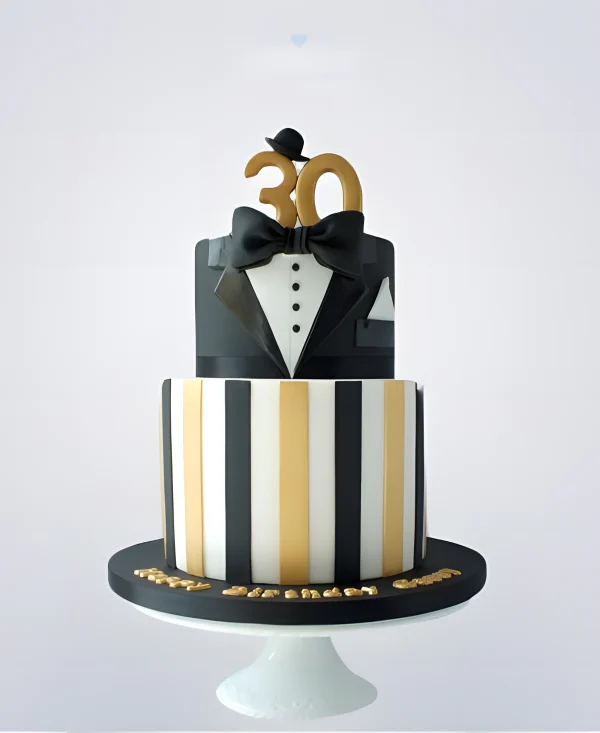 Торт черный фрак на юбилей мужчине 30 лет Фото