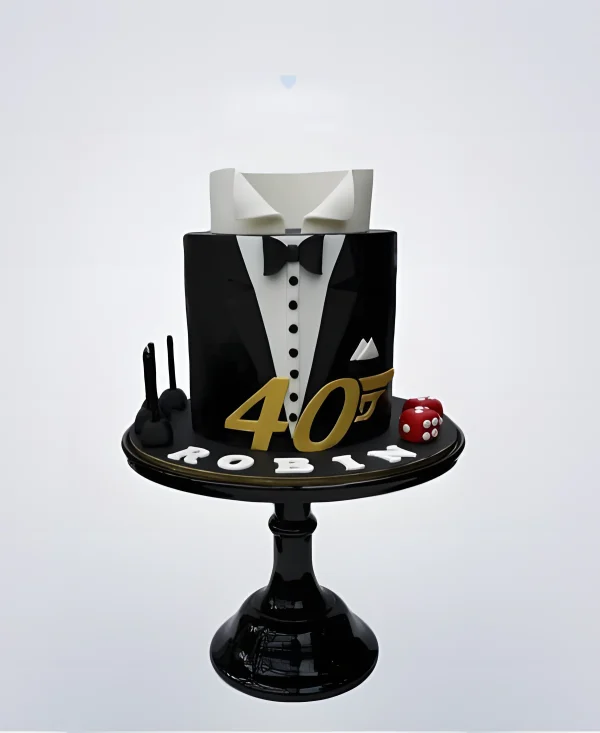 Шикарный торт мужчине на юбилей в смокинге 40 лет Фото