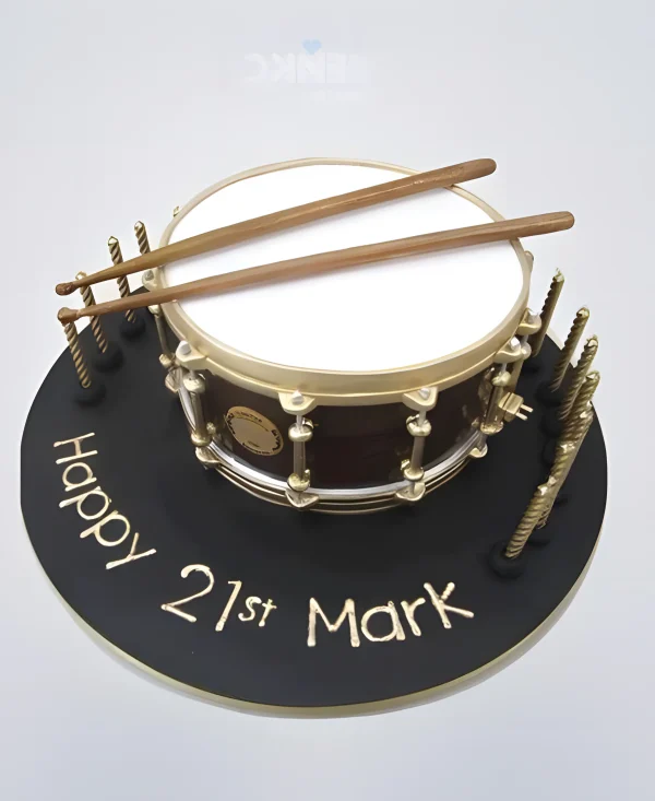 Торт музыка в виде барабана Фото