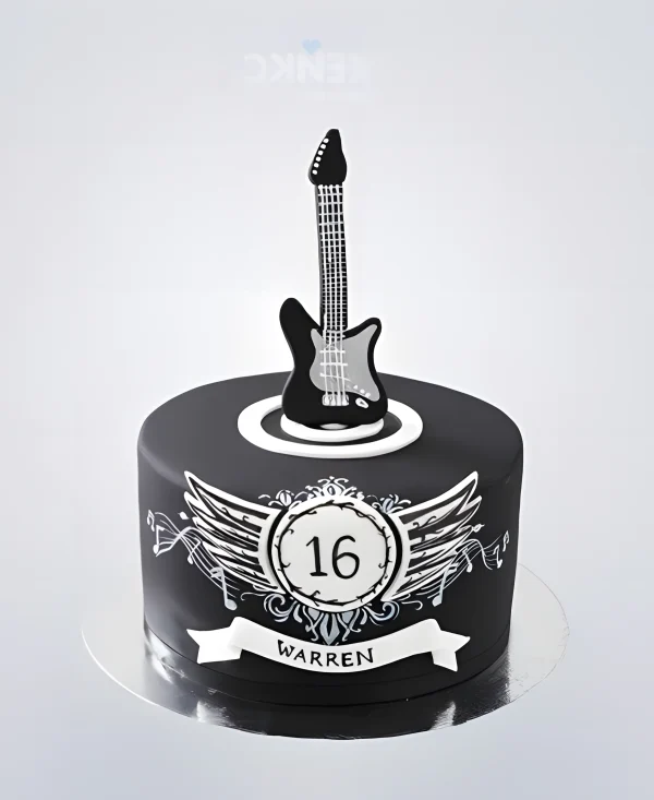 Торт музыка с электрогитарой Фото