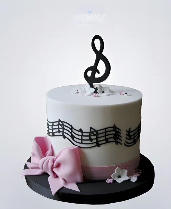 Торт музыка с ключом и нотами Фото