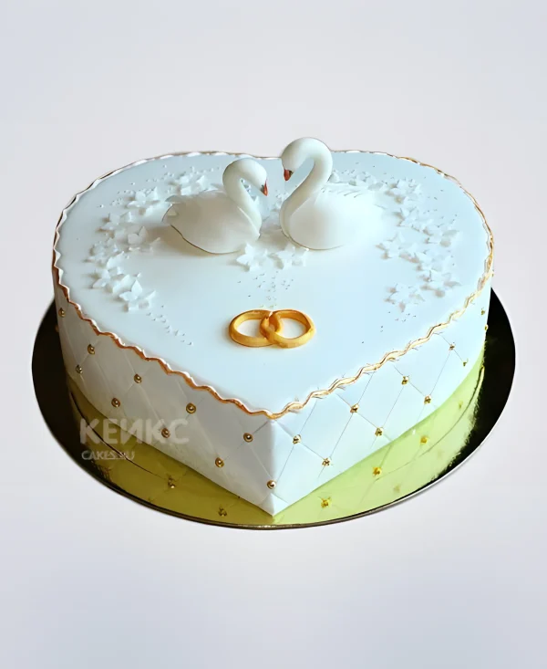 Торт на агатовую свадьбу с лебедями Фото