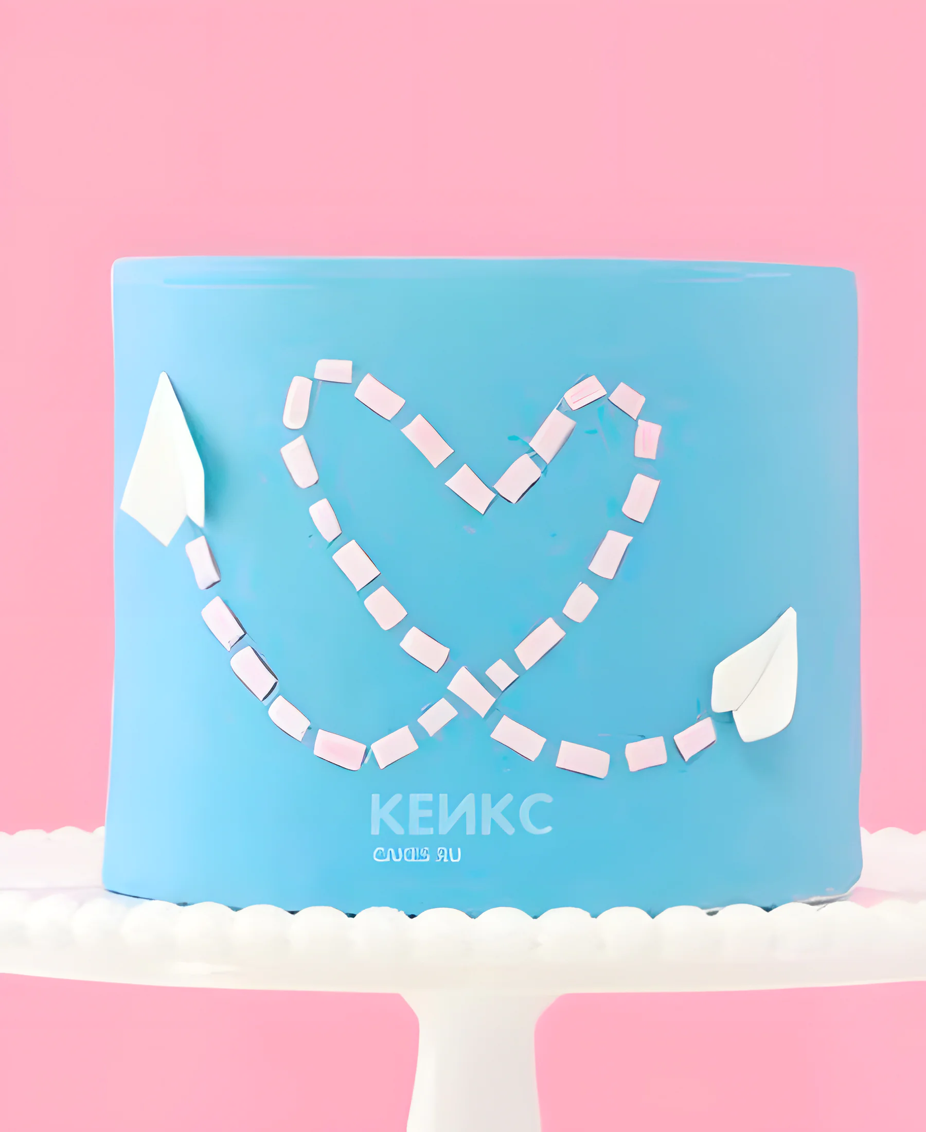 Торт на бумажную свадьбу с рисунком в виде сердца Фото