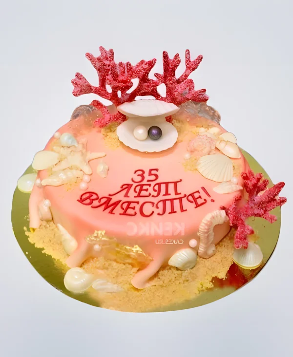 Торт с кораллами 35 лет вместе Фото