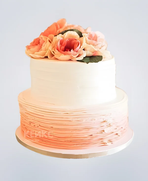 Нежный  торт на годовщину 35 лет свадьбы Фото