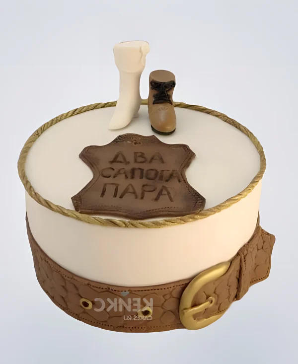Торт на кожаную свадьбу из мастики Фото