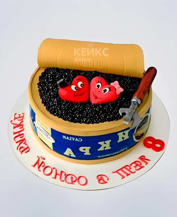 Торт на маковую и жестяную свадьбу Фото