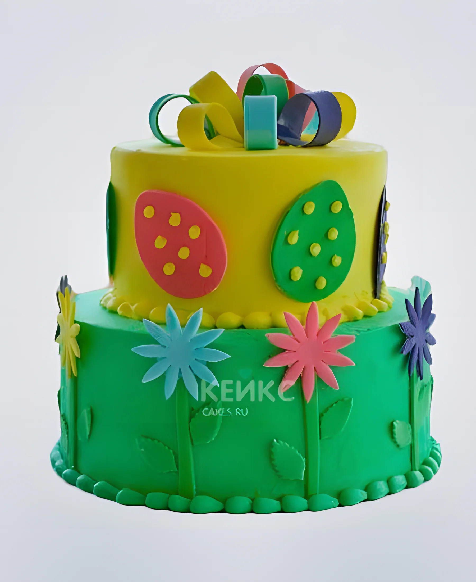 Двухъярусный торт на пасху Фото