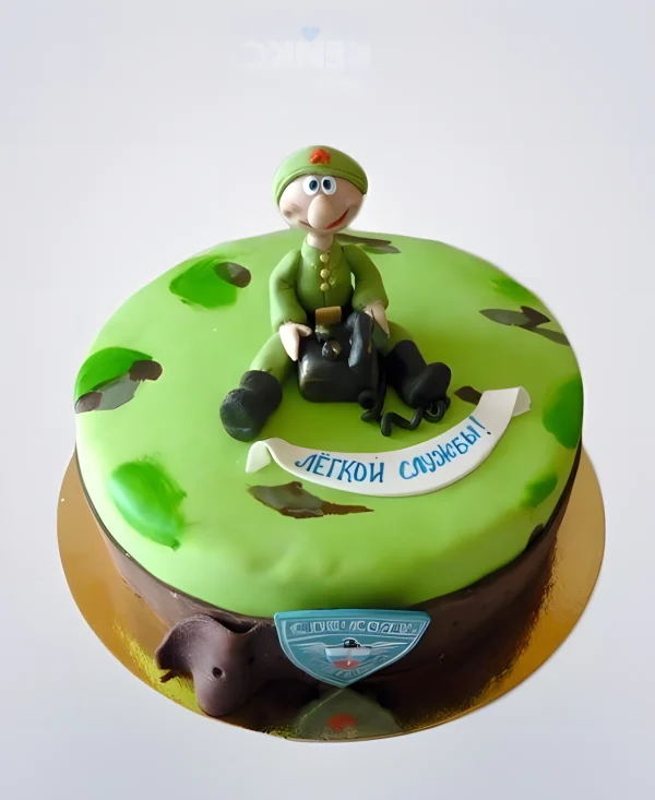 Торт на проводы в армию с солдатом связистом Фото