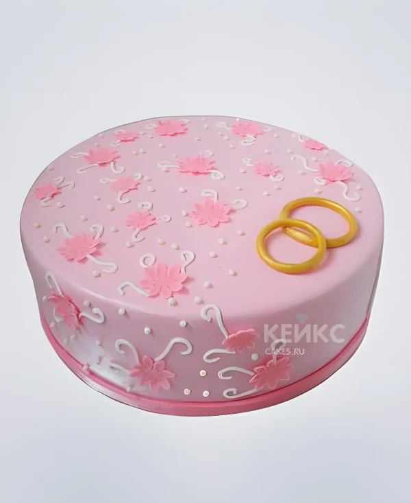 Милый торт на розовую свадьбу 10 лет Фото